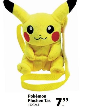 Aanbiedingen Pokémon pluchen tas - Pokemon - Geldig van 17/04/2017 tot 07/05/2017 bij Intertoys