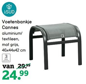 Aanbiedingen Voetenbankje cannes - Le Sud - Geldig van 24/04/2017 tot 07/05/2017 bij Leen Bakker