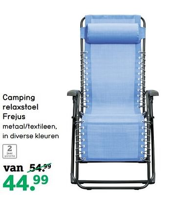 Aanbiedingen Camping relaxstoel frejus - Huismerk - Leen Bakker - Geldig van 24/04/2017 tot 07/05/2017 bij Leen Bakker