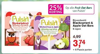 Aanbiedingen Blackcurrent + apple oat bars - Pulsin - Geldig van 18/04/2017 tot 07/05/2017 bij Holland & Barrett