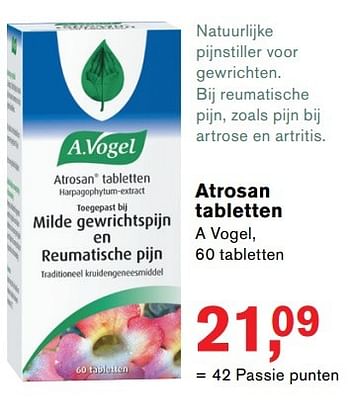 Aanbiedingen Atrosan tabletten a vogel - A. Vogel - Geldig van 18/04/2017 tot 07/05/2017 bij Holland & Barrett