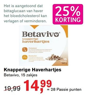 Aanbiedingen Knapperige haverhartjes betavivo - Betavivo - Geldig van 18/04/2017 tot 07/05/2017 bij Holland & Barrett