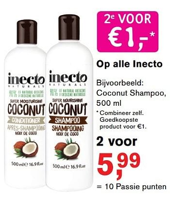 Aanbiedingen Coconut shampoo - Inecto - Geldig van 18/04/2017 tot 07/05/2017 bij Holland & Barrett
