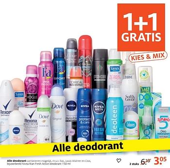 Aanbiedingen Nivea man fresh active deodorant - Nivea - Geldig van 24/04/2017 tot 07/05/2017 bij Etos