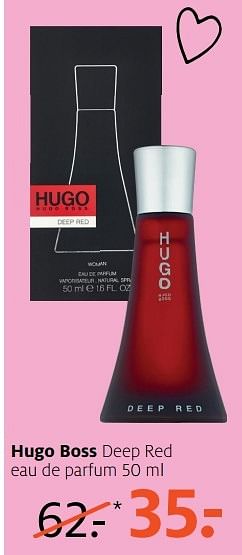 Aanbiedingen Hugo boss deep red eau de parfum - Hugo Boss - Geldig van 24/04/2017 tot 07/05/2017 bij Etos