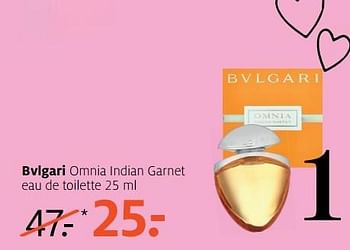 Aanbiedingen Bvlgari omnia indian garnet eau de toilette - BVLGARI - Geldig van 24/04/2017 tot 07/05/2017 bij Etos