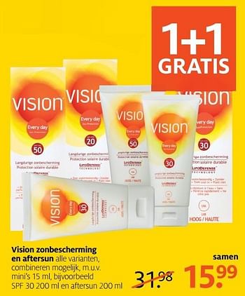 Aanbiedingen Spf 30 en aftersun - Vision - Geldig van 24/04/2017 tot 07/05/2017 bij Etos