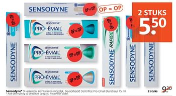 Aanbiedingen Dentrifice pro-email blancheur - Sensodyne - Geldig van 24/04/2017 tot 07/05/2017 bij Etos