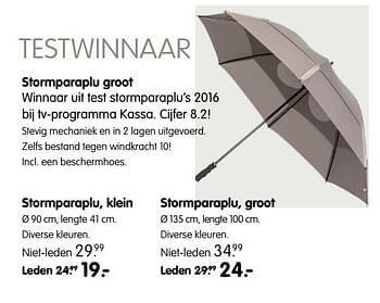 Aanbiedingen Stormparaplu groot klein - Huismerk - ANWB - Geldig van 24/04/2017 tot 07/05/2017 bij ANWB