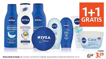 Aanbiedingen Verzorgende handcrème - Nivea - Geldig van 24/04/2017 tot 07/05/2017 bij Etos