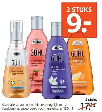 Aanbiedingen Vochtherstel spray - Guhl - Geldig van 24/04/2017 tot 07/05/2017 bij Etos