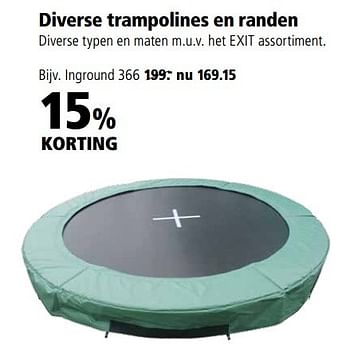 Aanbiedingen Diverse trampolines en randen inground - Huismerk - Welkoop - Geldig van 24/04/2017 tot 07/05/2017 bij Welkoop