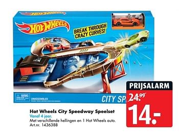 Aanbiedingen Hot wheels city speedway speelset - Hot Wheels - Geldig van 24/04/2017 tot 07/05/2017 bij Bart Smit