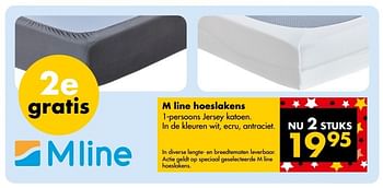 Aanbiedingen M line hoeslakens - M Line - Geldig van 24/04/2017 tot 07/05/2017 bij Beter Bed