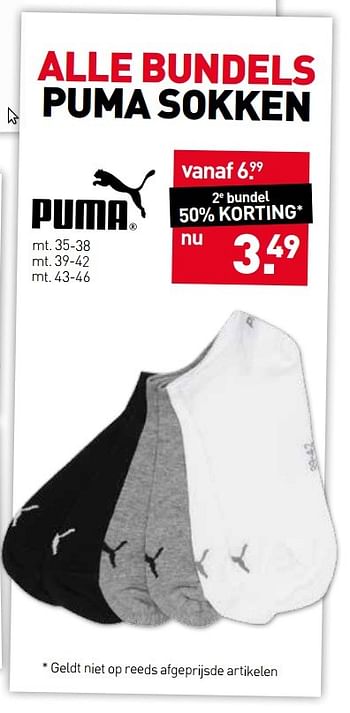 Aanbiedingen Alle bundels puma sokken - Puma - Geldig van 24/04/2017 tot 07/05/2017 bij Scapino
