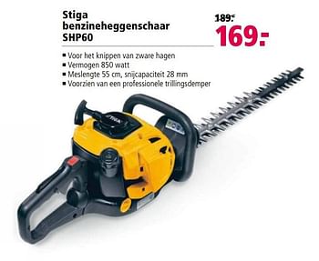 Aanbiedingen Stiga benzineheggenschaar shp60 - Stiga - Geldig van 24/04/2017 tot 07/05/2017 bij Welkoop