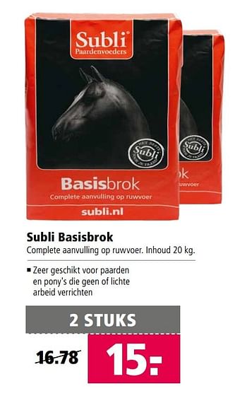 Aanbiedingen Subli basisbrok - Subli - Geldig van 24/04/2017 tot 07/05/2017 bij Welkoop