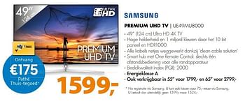 Aanbiedingen Samsung premium uhd tv ue49mu8000 - Samsung - Geldig van 01/05/2017 tot 07/05/2017 bij Expert