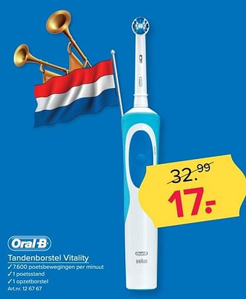 Aanbiedingen Oral-b tandenborstel vitality - Oral-B - Geldig van 24/04/2017 tot 07/05/2017 bij Kijkshop