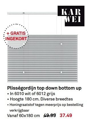 Aanbiedingen Plisségordijn top down bottom up - Huismerk Karwei - Geldig van 01/05/2017 tot 07/05/2017 bij Karwei
