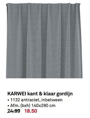 Aanbiedingen Karwei kant + klaar gordijn - Huismerk Karwei - Geldig van 01/05/2017 tot 07/05/2017 bij Karwei