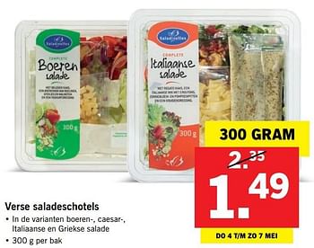 Aanbiedingen Verse saladeschotels - Saladinettes - Geldig van 30/04/2017 tot 07/05/2017 bij Lidl