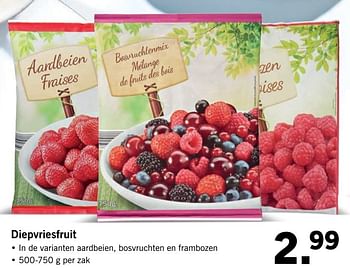 Aanbiedingen Diepvriesfruit in de varianten aardbeien, bosvruchten en frambozen - Huismerk - Lidl - Geldig van 30/04/2017 tot 07/05/2017 bij Lidl