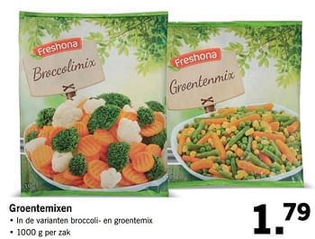 Aanbiedingen Groentemixen in de varianten broccoli- en groentemix - Freshona - Geldig van 30/04/2017 tot 07/05/2017 bij Lidl