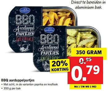 Aanbiedingen Bbq aardappelpartjes - Saladinettes - Geldig van 30/04/2017 tot 07/05/2017 bij Lidl