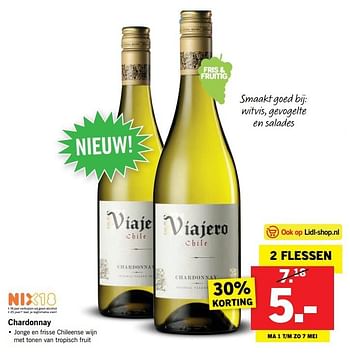 Aanbiedingen Chardonnay - Witte wijnen - Geldig van 30/04/2017 tot 07/05/2017 bij Lidl