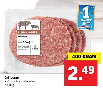 Aanbiedingen Grillburger - Huismerk - Lidl - Geldig van 30/04/2017 tot 07/05/2017 bij Lidl