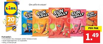 Aanbiedingen Fruit-ijslolly`s - Sun Lolly - Geldig van 30/04/2017 tot 07/05/2017 bij Lidl