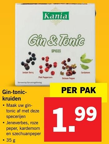 Aanbiedingen Gin-tonickruiden - Kania - Geldig van 30/04/2017 tot 07/05/2017 bij Lidl