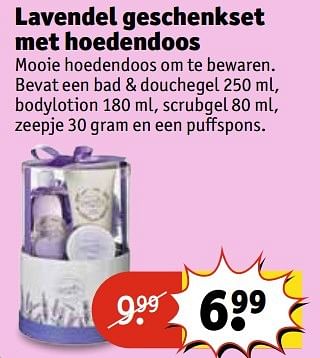 Aanbiedingen Lavendel geschenkset met hoedendoos - Lavendel - Geldig van 25/04/2017 tot 07/05/2017 bij Kruidvat