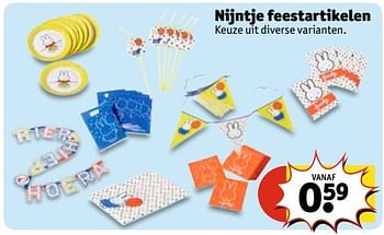 Aanbiedingen Nijntje feestartikelen - Nijntje - Geldig van 25/04/2017 tot 07/05/2017 bij Kruidvat