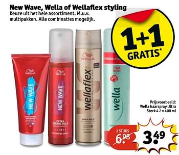 Aanbiedingen Wella haarspray ultra sterk - New Wave - Geldig van 25/04/2017 tot 07/05/2017 bij Kruidvat