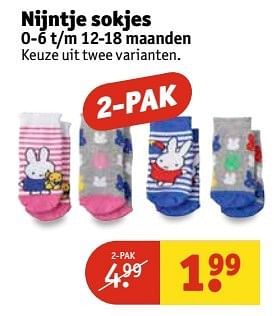 Aanbiedingen Nijntje sokjes - Nijntje - Geldig van 25/04/2017 tot 07/05/2017 bij Kruidvat