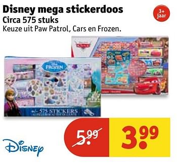 Aanbiedingen Disney mega stickerdoos - Disney - Geldig van 25/04/2017 tot 07/05/2017 bij Kruidvat