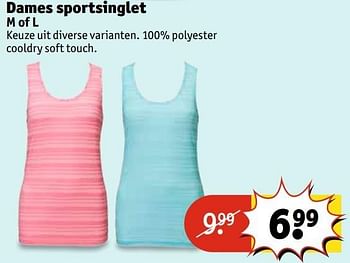 Aanbiedingen Dames sportsinglet - Huismerk - Kruidvat - Geldig van 25/04/2017 tot 07/05/2017 bij Kruidvat