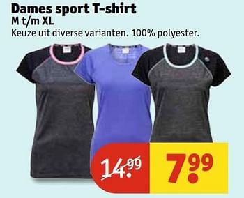 Aanbiedingen Dames sport t-shirt - Huismerk - Kruidvat - Geldig van 25/04/2017 tot 07/05/2017 bij Kruidvat