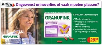 Aanbiedingen Femina - Granufink - Geldig van 25/04/2017 tot 07/05/2017 bij Kruidvat