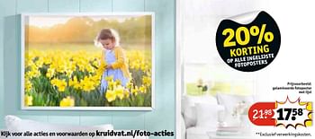 Aanbiedingen Gelamineerde fotoposter met lijst - Huismerk - Kruidvat - Geldig van 25/04/2017 tot 07/05/2017 bij Kruidvat