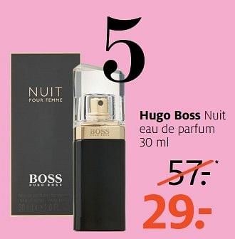 Aanbiedingen Hugo boss nuit eau de parfum - Hugo Boss - Geldig van 01/05/2017 tot 07/05/2017 bij Etos
