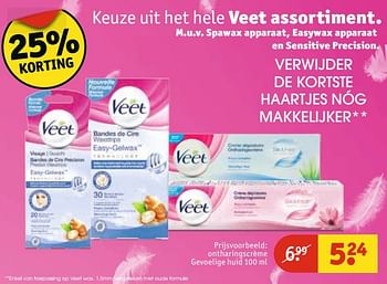 Aanbiedingen Ontharingscrème gevoelige huid - Veet - Geldig van 25/04/2017 tot 07/05/2017 bij Kruidvat