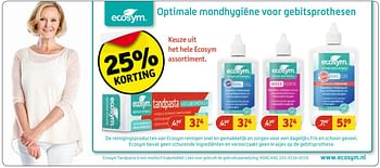 Aanbiedingen Optimale mondhygiëne voor gebitsprothesen - Ecosym - Geldig van 25/04/2017 tot 07/05/2017 bij Kruidvat