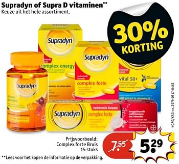 Aanbiedingen Supradyn of supra d vitaminen - Supradyn - Geldig van 25/04/2017 tot 07/05/2017 bij Kruidvat