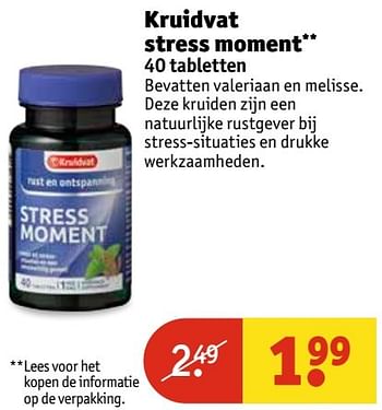 Aanbiedingen Stress-situaties en drukke werkzaamheden - Huismerk - Kruidvat - Geldig van 25/04/2017 tot 07/05/2017 bij Kruidvat