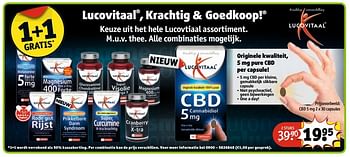 Aanbiedingen Originele kwaliteit, 5 mg pure cbd per capsule - Lucovitaal - Geldig van 25/04/2017 tot 07/05/2017 bij Kruidvat