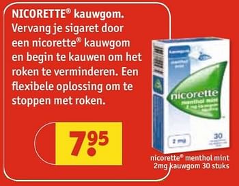 Aanbiedingen Nicorette kauwgom vervang je sigaret door een nicorette - Nicorette - Geldig van 25/04/2017 tot 07/05/2017 bij Kruidvat