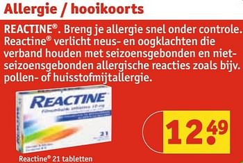 Aanbiedingen Reactine breng je allergie snel onder controle - Reactine - Geldig van 25/04/2017 tot 07/05/2017 bij Kruidvat